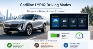 Do the driving modes in cadillac lyriq offer different ranges or battery usages?